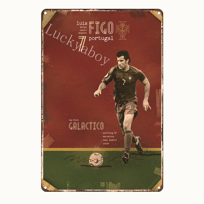 

[Luckyaboy] Vintage Baseball Football Basketball Star Sports Plaque Metal Tin Signs Bar Pub Home Decor Plate Sports Poster AL022