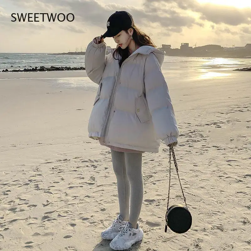 Winter Jacket Parkas Women Cotton Jacket Hooded Parka Warm Female Cotton Padded Jacket Casual Outwear