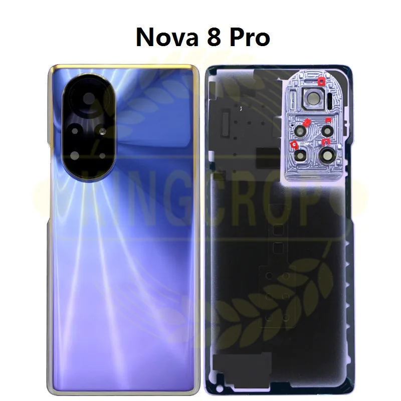 Задняя крышка для HUAWEI Nova 8 Pro задняя стеклянная батарея с заменой объектива камеры