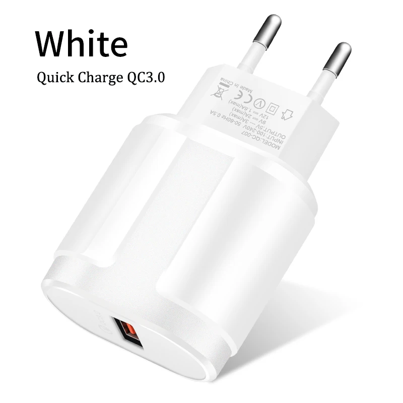 EU White 3.0 ROCK Quick Charge QC3.0 USB US EU Fast Charger Universal mobile phone charger Wall USB Charger Adapter for iPhone Samsung Xiaomi - Тип штекера: EU White 3.0