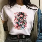 Футболка женская с рисунком китайского дракона, милая рубашка в стиле Харадзюку, с коротким рукавом, уличная одежда, лето 90-х