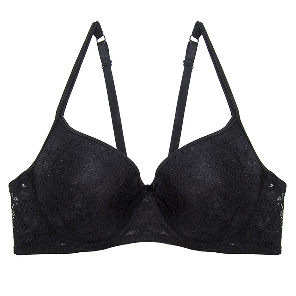 Бюстгальтер пуш ап для женщин сексуальный кружевной Цветочный на косточках