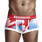 Сексуальное мужское нижнее белье SEOBEAN, боксеры, удобные и дышащие трусы, камуфляжные боксеры для мужчин