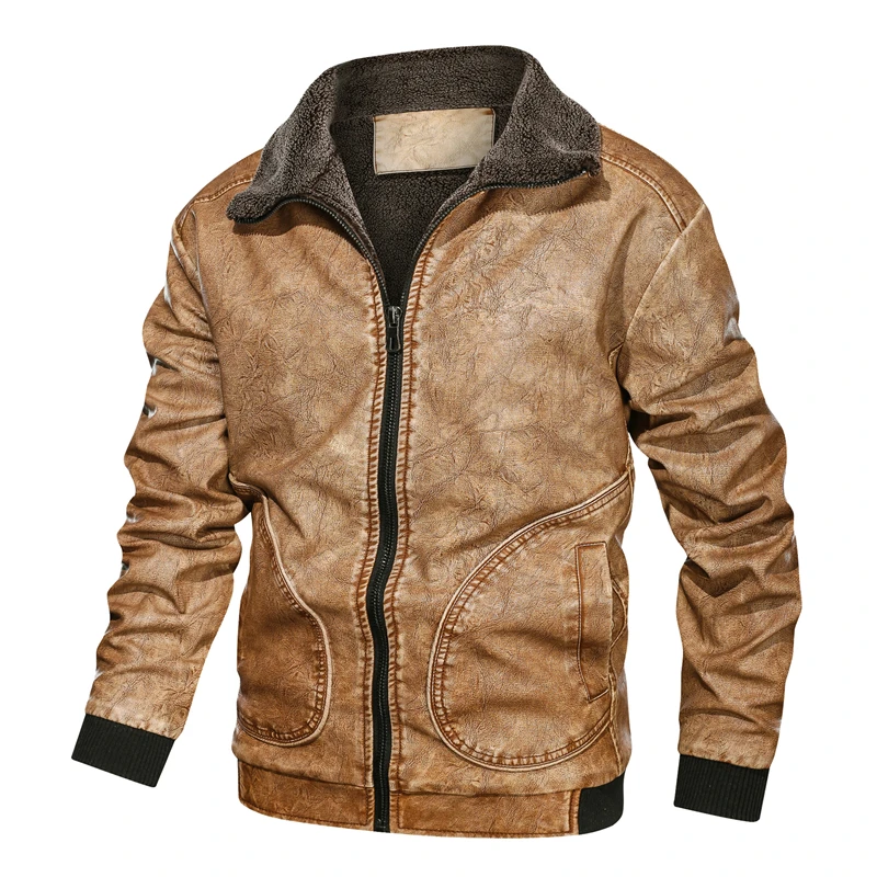 

Куртка мужская зимняя из искусственной кожи, ветрозащитная, 3XL, J6T864
