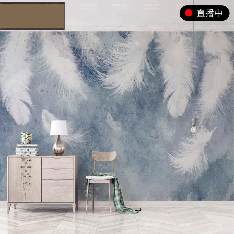 3D-обои в скандинавском стиле ручная роспись теплые чернильные перья для спальни