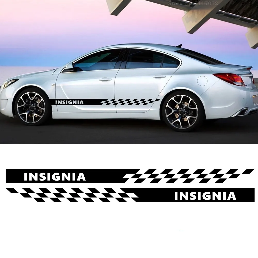 

2Pcs Car Side Door Skirt Stripes Sticker Sport Body Decoration Vinyl Styling Decals Exterior For Opel Insignia OPC Accccessories