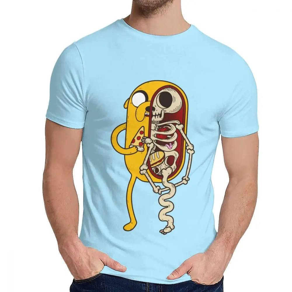 Небесно-голубой Мужская футболка Adventure Time хорошая хлопковая Новая мужская Винтажная футболка с круглым вырезом - Цвет: Небесно-голубой