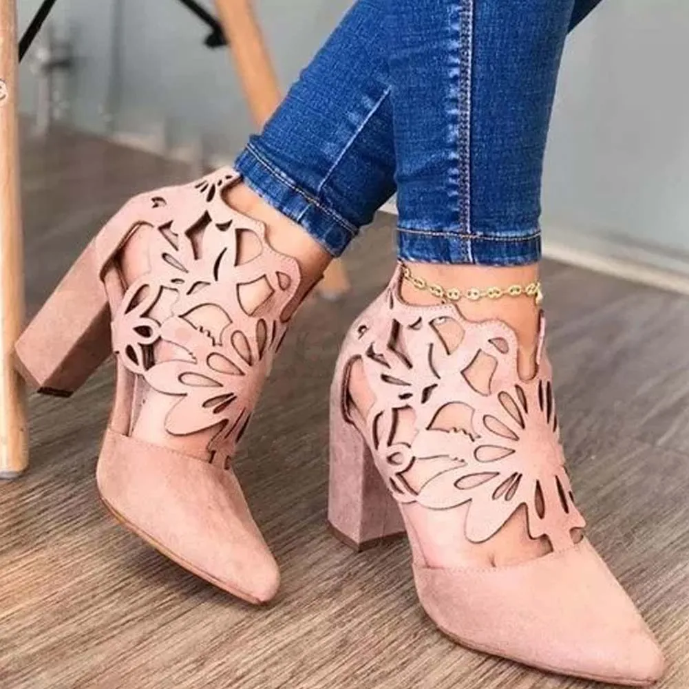 

Brand New Female 2021 Classic Retro Concise Sandals Pointed Toe Thick High Heels Women Sandals Summer Women Shoes