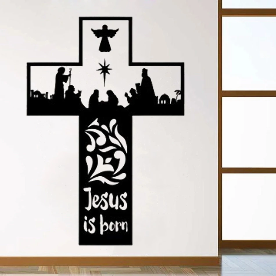 

Cross Roots Wall Decals Decor Christian God Jesus Christ Religion Vinyl Stickers Church Kids Bedroom Decoration Murals DW6966