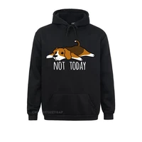 man funny not today beagle dog hooded pullover christmas streetwear hoodie fall cotton polyester original male