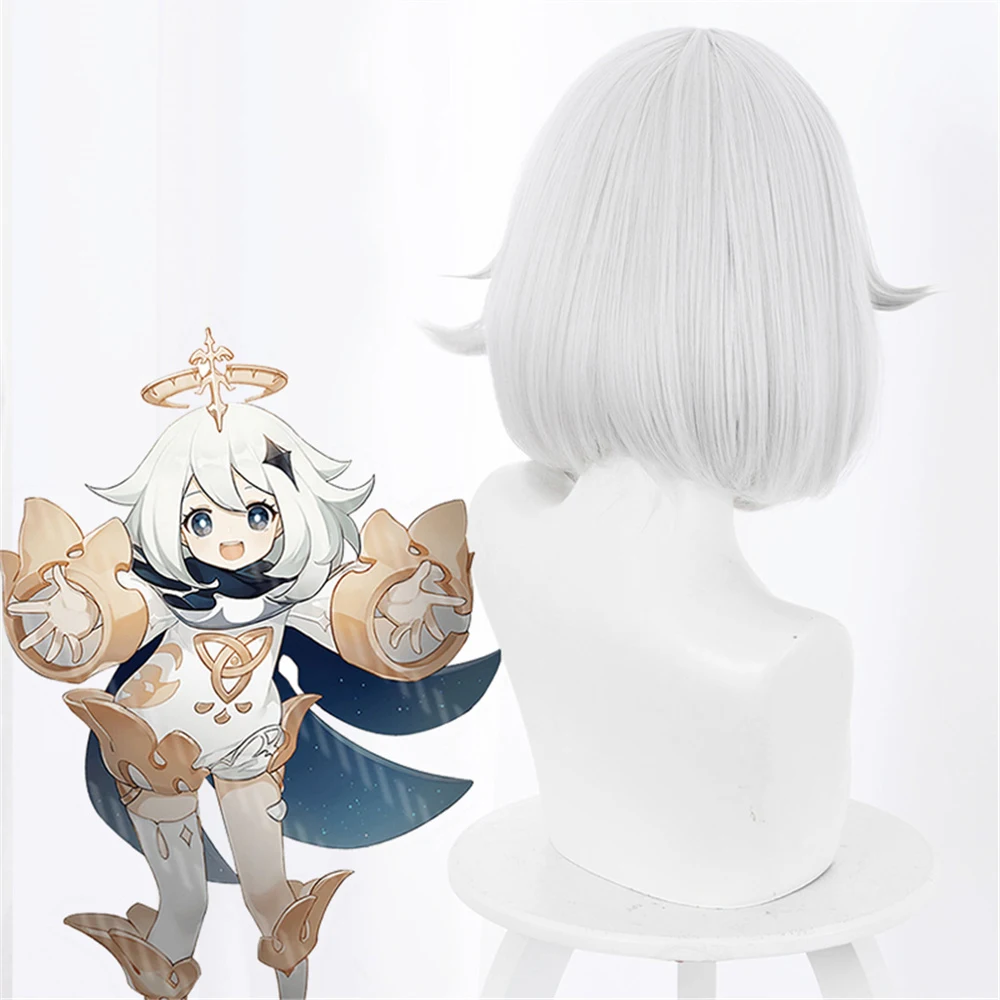 

Original God Guide NPC Pai Meng Grey and White anti-warped Bob Short hair cosplay wig Cosplay hairwear Wig+Wig Cap