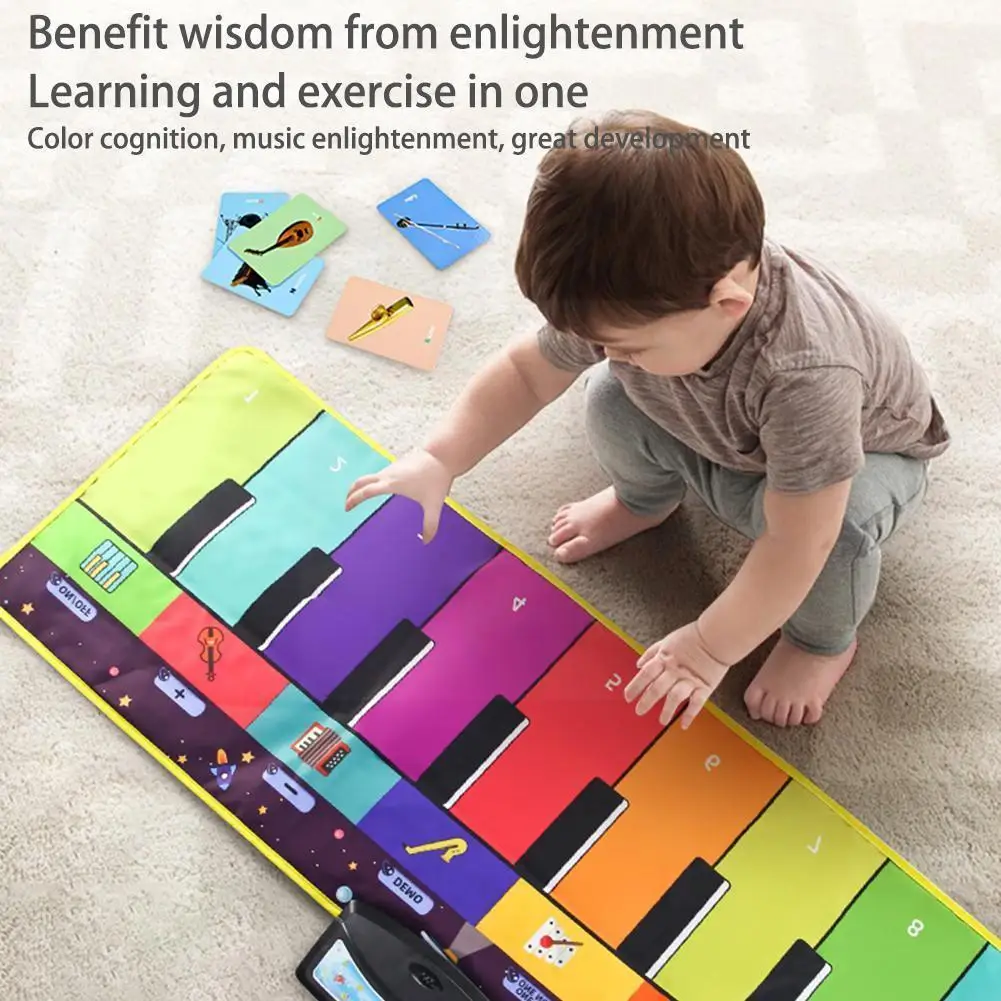 

Музыкальные инструменты, цветная клавиатура для пианино, раннее одеяло, танцевальные игрушки для ползания, обучающее педальное пианино для...