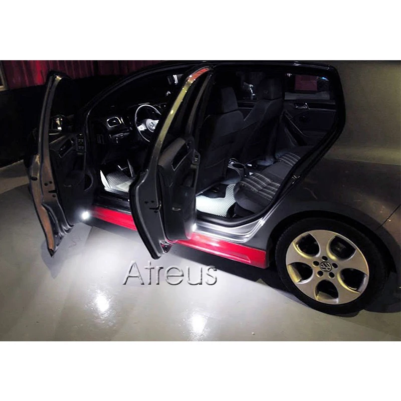Mutips двери автомобиля Добро пожаловать огни для VW Golf GTi Polo Jetta EOS СС Tiguan Scirocco Touareg
