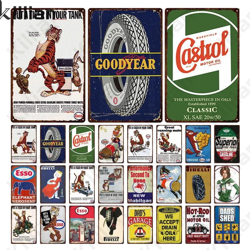 

Все виды мотоциклетной масляной рекламы, Оловянная живопись, настенные наклейки, винтажный текст, искусство, металлический постер, металли...