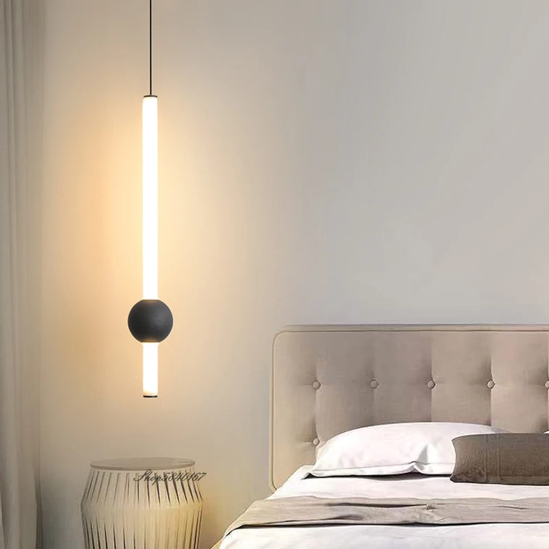 

Новый скандинавский светодиодный подвесной светильник, железный черный минималистичный светильник для столовой, гостиной, светильник ные ...