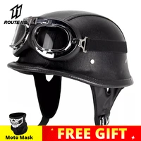 motorcycle helmet leather helmet for motorcycle black motorcycle open face half helmet retro moto helmet summer casco moto dot