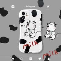 cute cartoon cow pattern tpu soft phone case for iphone se2020 11 128gb pro x xs max xr 7 8 plus non slip anti drop back cover