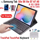 Чехол с клавиатурой для Samsung Tab S6 Lite, S7, S5e, чехол с испанской, русской, Арабской клавиатурой для Samsung Tab A8, A7, A 10,1 10,5, чехол