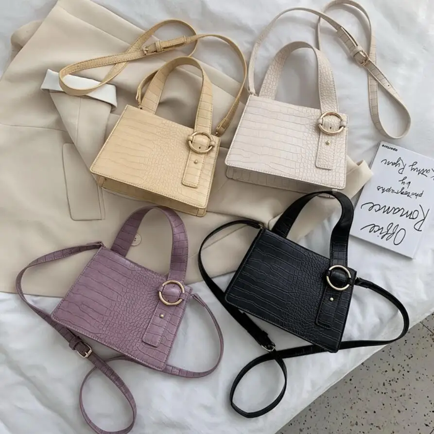 

Crocodile pattern Square Tote bag 2020 Fashion New High-quality Leather Women's Designer Handbag Travel Shoulder Messenger Bag