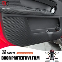 for mini cooper f54 f55 f56 f60 r56 r60 car door panel protection anti kick pad mats carbon sticker interior styling accessories