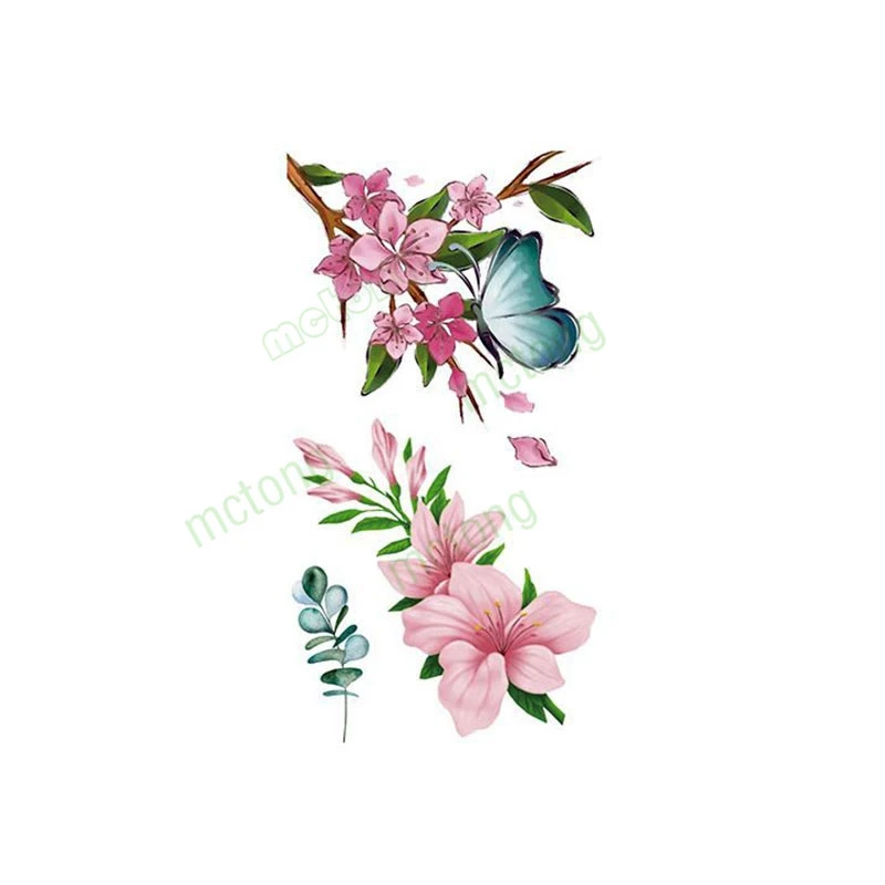 Свежий ключ роза венок цветок тату покрытие рука ноги тело водонепроницаемый