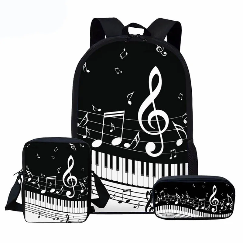 

New Piano Children School Bags for Kids Bagpack Teenager Girls Book Bags Music Note Kids Backpack Primary School Bag Set Custom