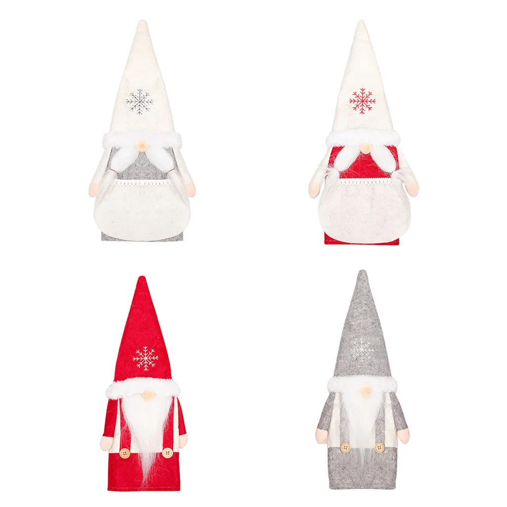 Рождественская шапка кукла без лица набор для винных бутылок чехол