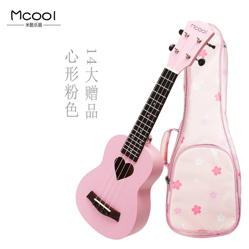 Розовая Гитара для взрослых и детей деревянный концерт портативное укулеле из
