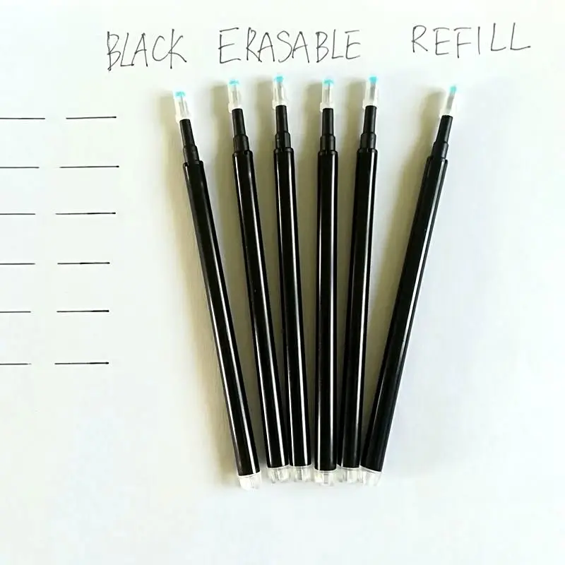 6 PCS BLACK Frixion Pen Erasable Gel Pen Blue Red Black Ink 0.7mm Erasable Pen Refill Rod Friction Pen School Stationery Office Writing Tool - Цвет: 6 PCS BLACK