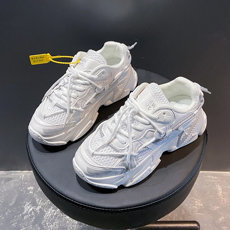 

Кроссовки женские массивные, дышащие сетчатые, на платформе, Повседневная брендовая дизайнерская спортивная обувь, белые