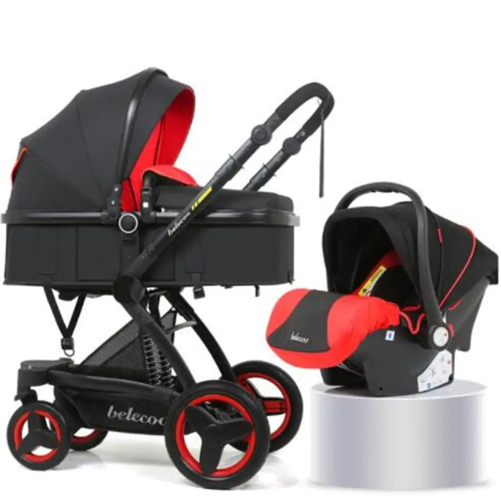 2pcs Новая детская коляска Belecoo, 2 в 1, складная ударопрочная коляска с высоким видом, комплект для лежа и сидения с корзиной, 2 шт - Цвет: 2pcs