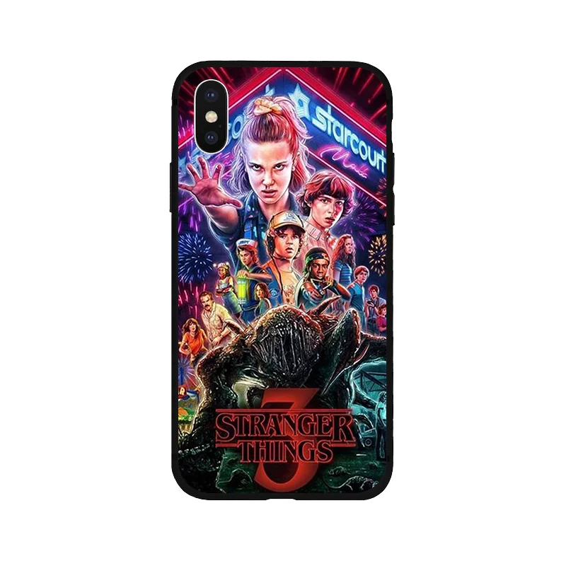 Странные Вещи Сезон 3 черный мягкий чехол из ТПУ чехол для телефона iPhone 8 7 6 6S Plus X XS XR MAX 5 5S SE чехол coque