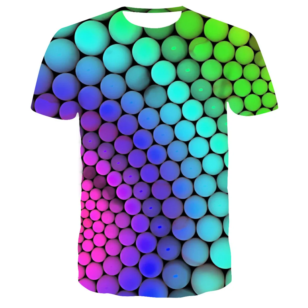 

2021 summer new cute fresh T-shirt male Harajuku top T-shirt cartoon smiling face creative ball 3D printing T-shirt