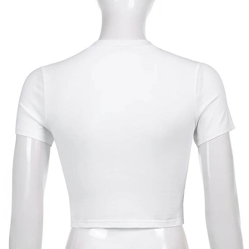 

Rockmore Harajuku Print Crop Top Women Y2K Casual Cotton T-shirt O Neck Short Sleeve T Shirt Slim Tee Aesthetic Summer Korean