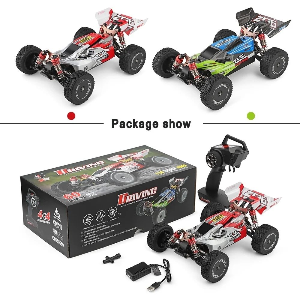 Wltoys радиоуправляемые машинки 1:14 полностью из сплава 60 км/ч высокоскоростные радиоуправляемые машинки 4wd 2,4 ГГц электрические гоночные машины коллекционный автомобиль
