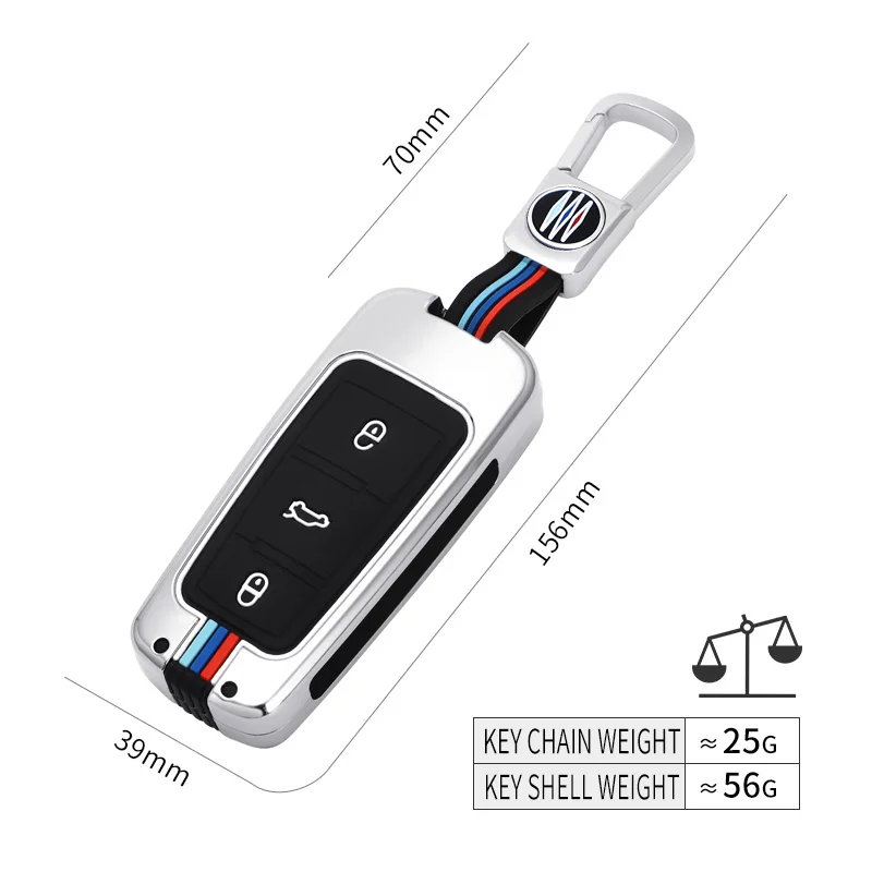 

Zinc alloy Car key case styling buckle set shell Case For Volkswagen CC Passat b6 b7 Magotan R36 Smart Key Shell keychain