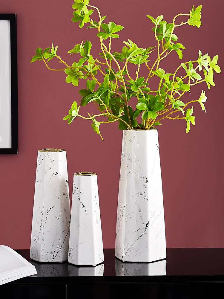 

Nordic creative luxury table Ceramic Vase Decoration living room porch flower arrangement Lily Rose TV cabinet decoration