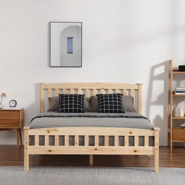 

【USA READY STOCK】Vertical Strip Bed Varnish Queen