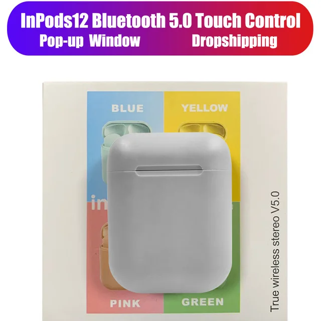 i12 Gray with box I12 TWS, беспроводная гарнитура с сенсорной клавишей, Bluetooth 5,0, спортивные стерео наушники для iPhone, Xiaomi, huawei, samsung, смартфон - Цвет: i12 Gray with box