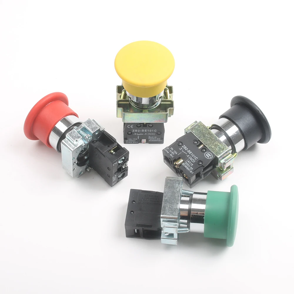 10 шт./лот XB2 BC21 BC31 BC42 BC51 NO/NC мгновенный самосброс кнопка с грибовой головкой