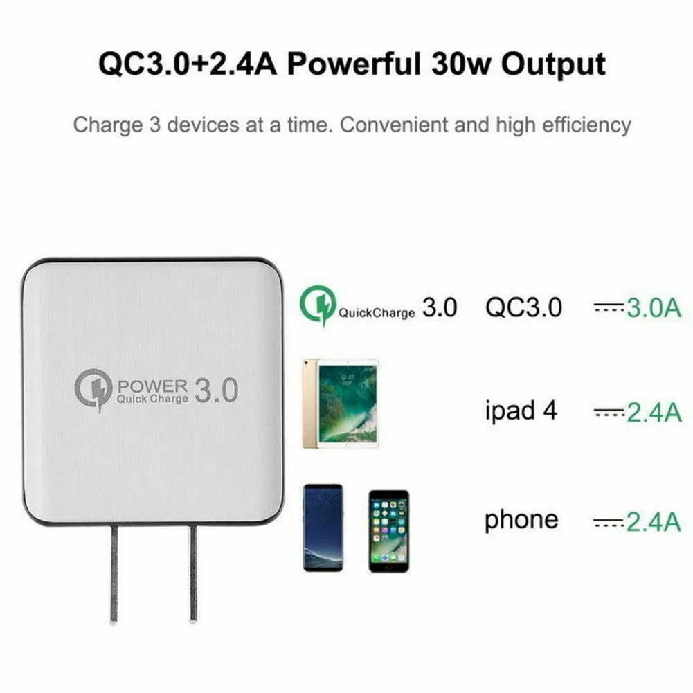 Быстрое зарядное устройство 18 Вт быстрое 3 0 настенное USB с вилкой для ЕС и США