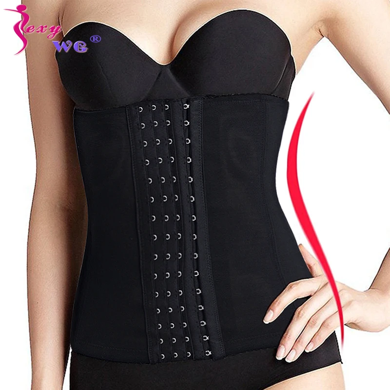 

SEXYWG Slim Waist Trainer Back Support Belt Women Slimming Body Shaper Sport Top Postpartum Strap Girdle Sexy Corset with 6 hook