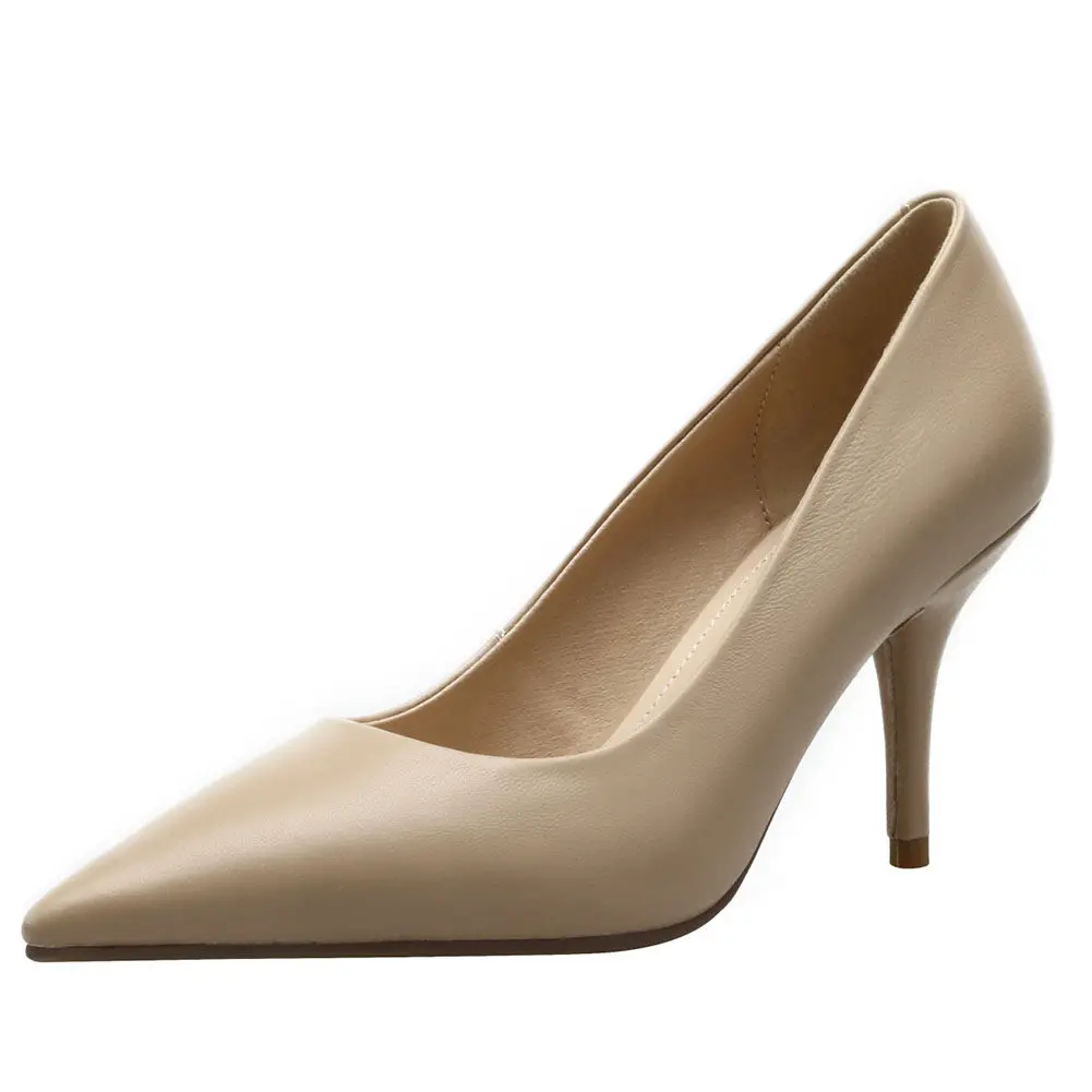 

BONJOMARISA Office Lady Solid Consise Shallow High Heels Pumps Spring Summer Stiletto Pumps Women Design Party Dress Shoes Woman