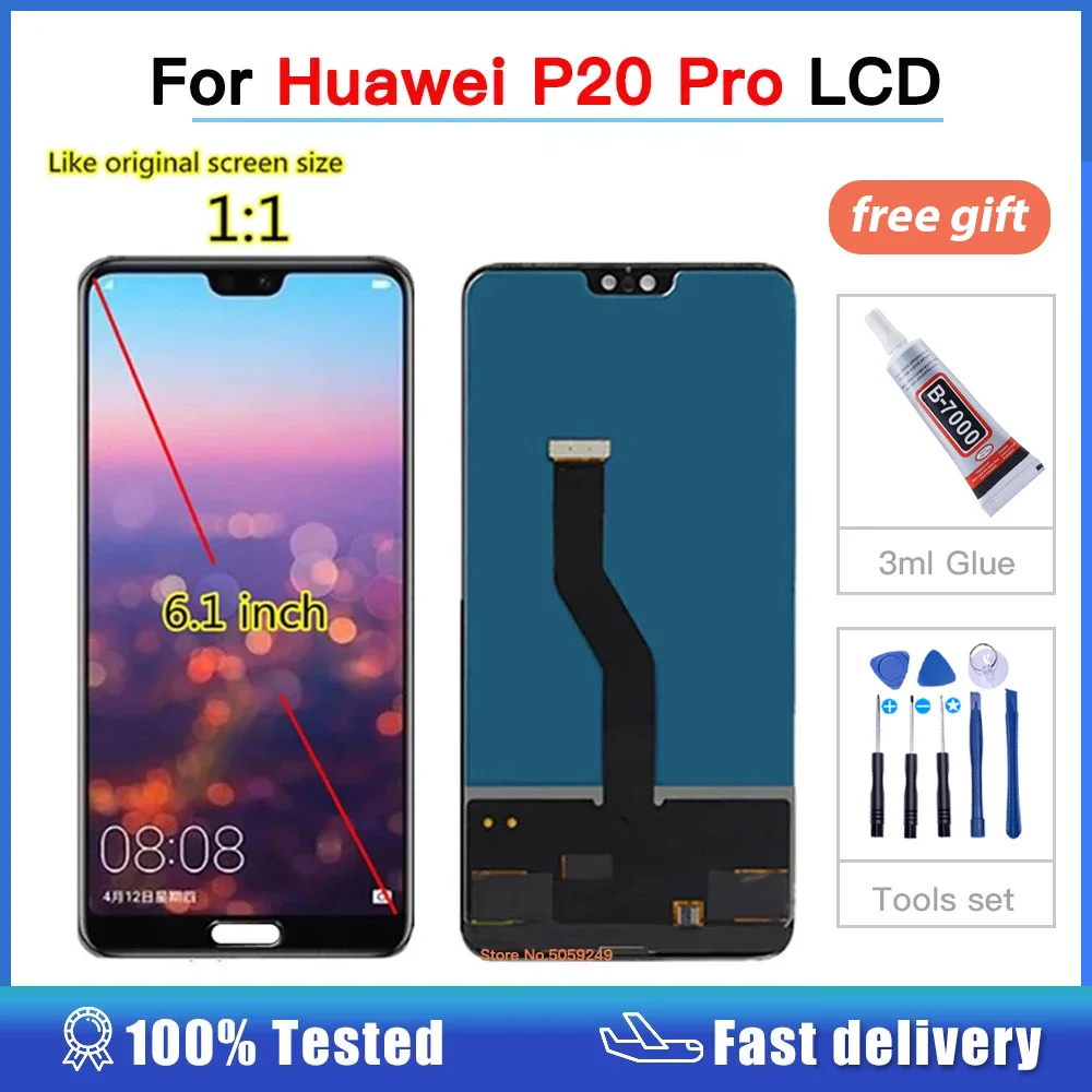 

ЖК-дисплей 6,1 дюйма для Huawei P20 Pro CLT-AL01 CLT-L29 CLT-L09, ЖК-дисплей с сенсорным экраном, дигитайзер в сборе для Huawei P20pro, ЖК-экран