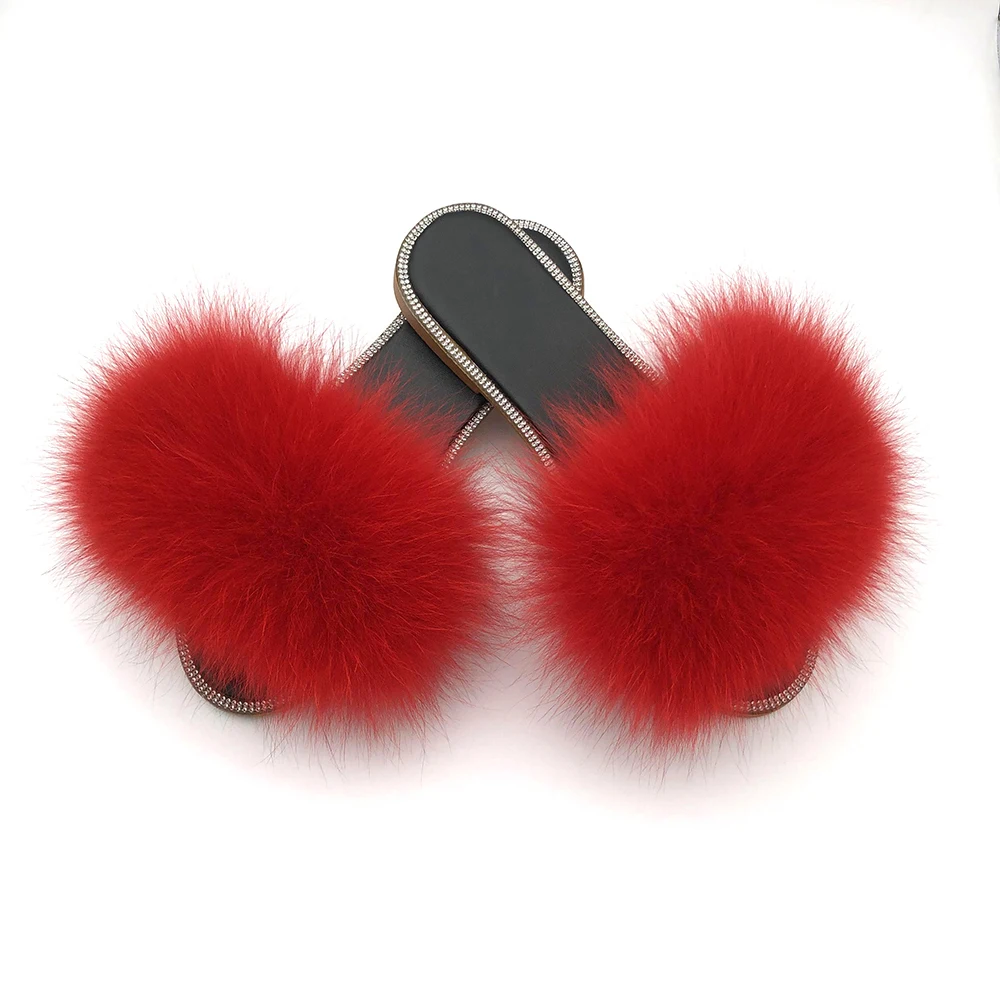 Блестящие Тапочки С Мехом летние Женские Сандалии тапочки Для Дома 2021 Модные