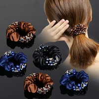 elegant temperament flower hair rope crystal ponytail rubber band hair tie womens fashion boutique hair accessories