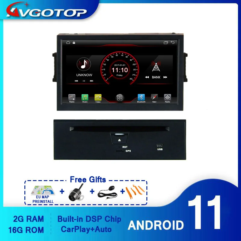 Автомагнитола AVGOTOP Android 11 WINCE Bluetooth GPS DVD-плеер для NISSAN TEANA 2008 2 ГБ 16 автомобильный