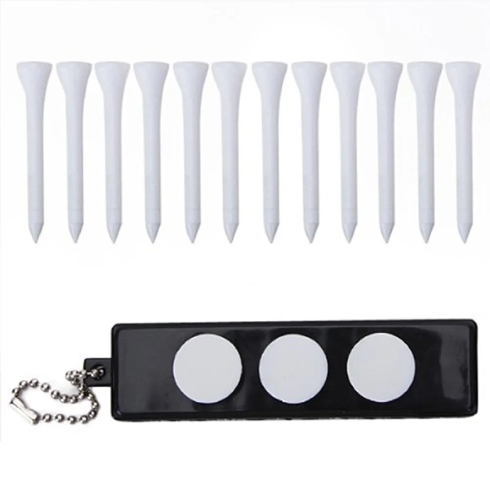 

Tee Holder Carrier+3pcs Markers+12pcs Wooden Tees (White)