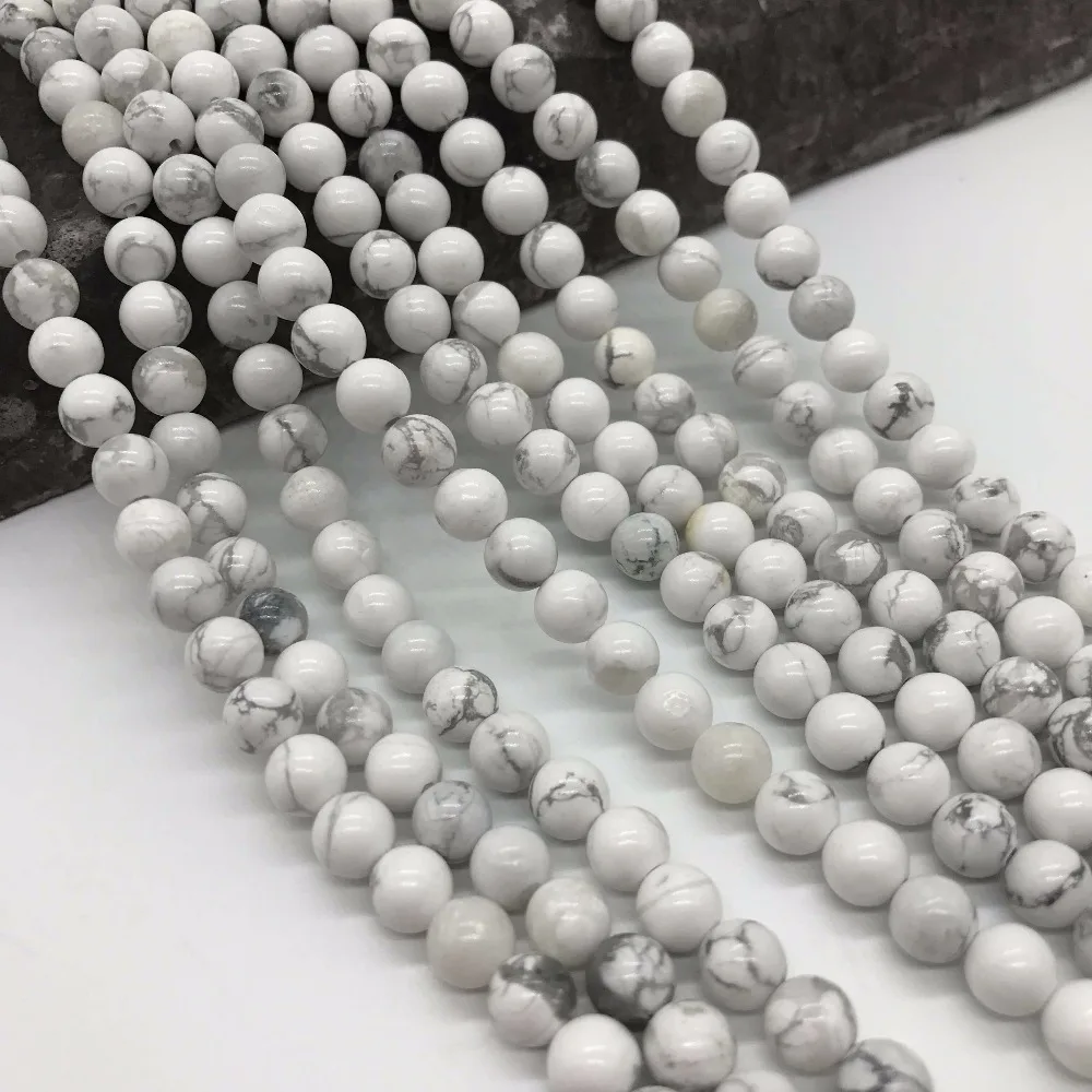 Бусины круглые из бирюзы с натуральными камнями 4/6/8/10/12 мм россыпью подходит для