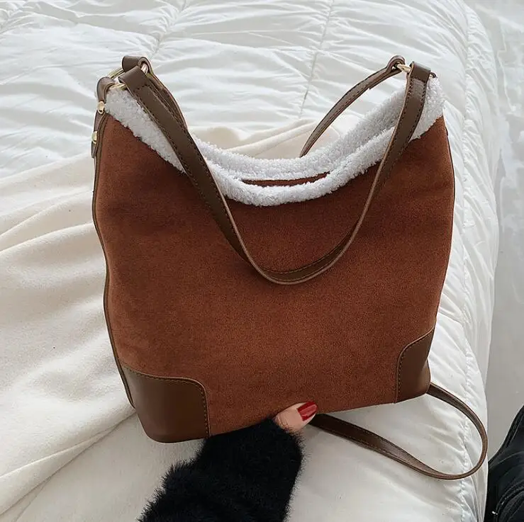 

Large Capacity Women Shoulder Bag Nubuck Pu Leather Crossbody Bags Designer Handbags Ladies Tote Bag